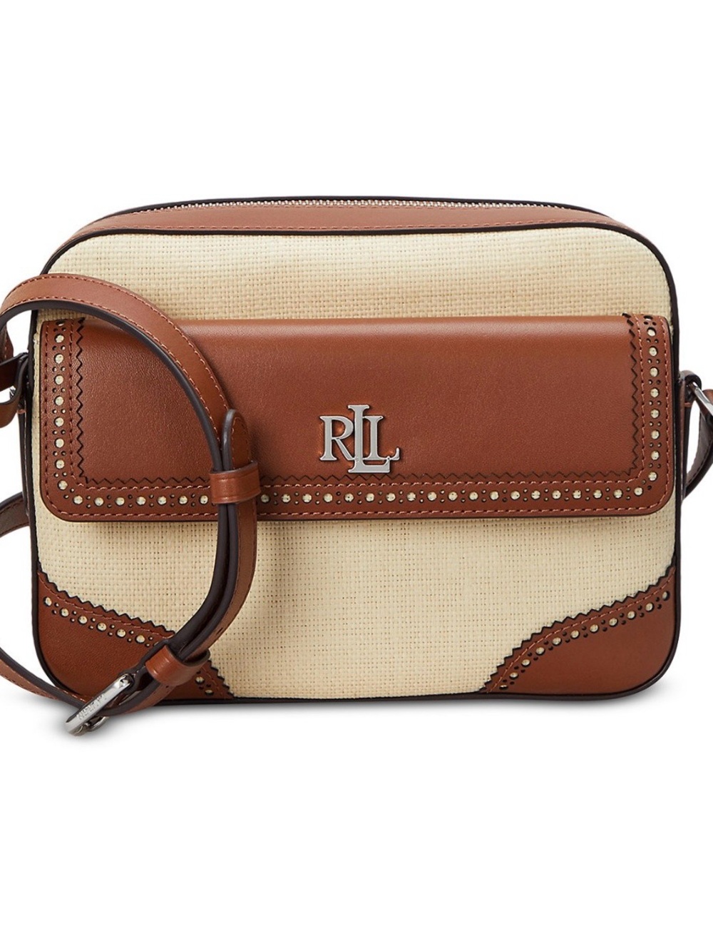 Ralph Lauren Two-Tone Tan and Cream Crossbody Bag